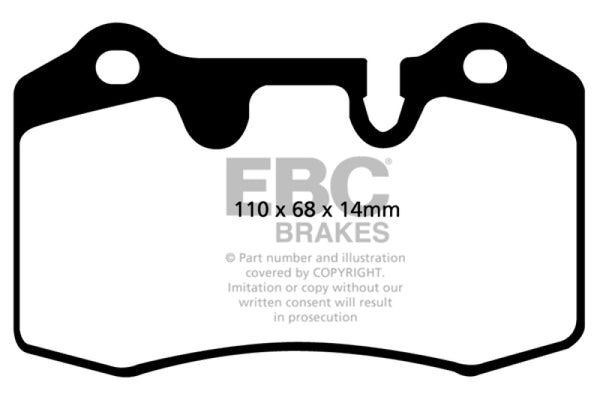 EBC 04-12 Aston Martin DB9 5.9 Redstuff Rear Brake Pads - Bull Strap