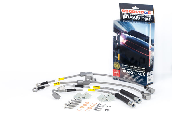 Goodridge 15-17 Ford Mustang GT Stainless Steel Brake Line Kit - Bull Strap