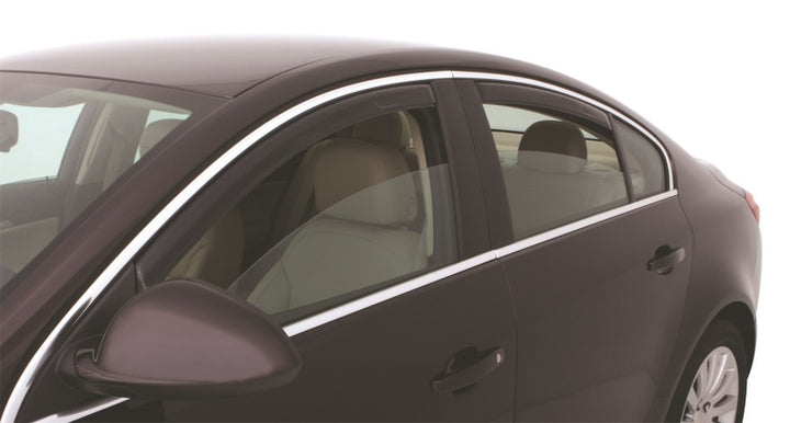 AVS 11-17 Buick Regal Ventvisor In-Channel Front & Rear Window Deflectors 4pc - Smoke - Bull Strap