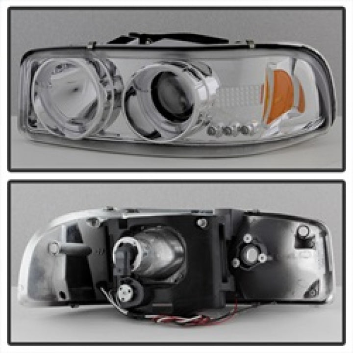 Spyder GMC Sierra 1500/2500/3500 99-06 Projector Headlights LED Halo LED Chrome PRO-YD-CDE00-HL-C - Bull Strap