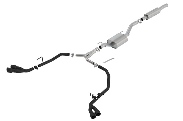 Borla 2020 Jeep Gladiator JT 3.6L V6 AT/MT AWD 2.75-2in ATAK Catback Ceramic Blk Tailpipe & Tips - Bull Strap
