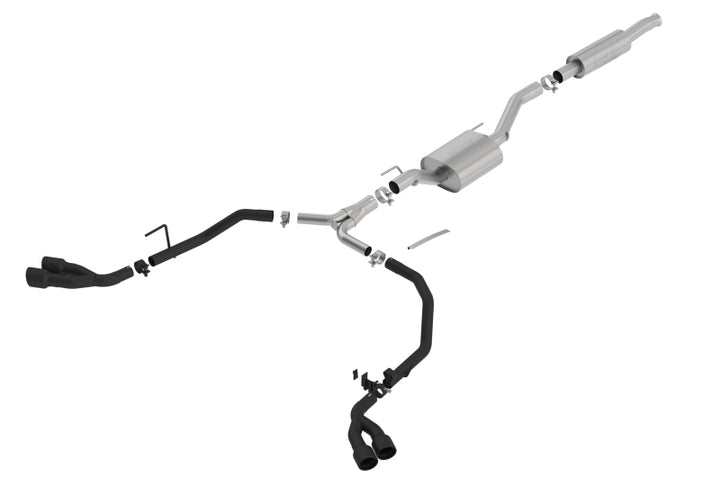Borla 2020 Jeep Gladiator JT 3.6L V6 AT/MT AWD 2.75-2in ATAK Catback Ceramic Blk Tailpipe & Tips - Bull Strap
