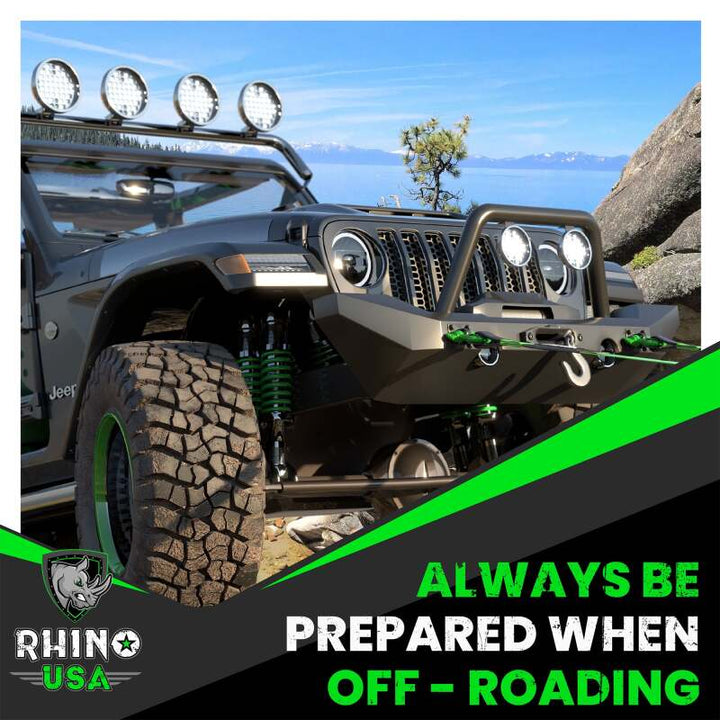 Rhino USA 3/4In D-Ring Shackle Set (2-Pack) Matte Black - Bull Strap