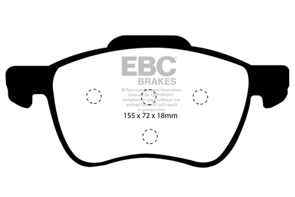 EBC 01-05 Volvo S60 2.3 Turbo T5 Redstuff Front Brake Pads - Bull Strap