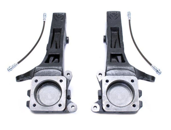 MaxTrac 05-18 Toyota Tacoma 2WD 6 Lug 4in Front Lift Spindles w/Extended DOT Compliant Brake Lines - Bull Strap