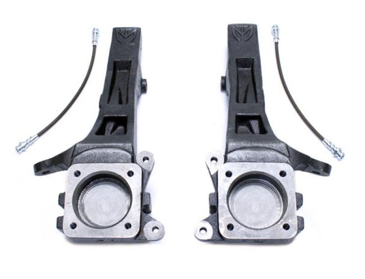 MaxTrac 05-18 Toyota Tacoma 2WD 6 Lug 4in Front Lift Spindles w/Extended DOT Compliant Brake Lines - Bull Strap