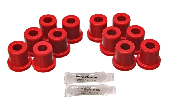 Energy Suspension 81-89 Toyota FJ40/FJ60 Landcruiser 2/4WD Red Front Leaf Spring Bushing (Set of 12) - Bull Strap