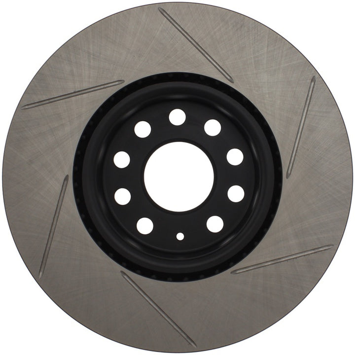 StopTech Power Slot 06-10 Audi A3 / 08-10 TT / 06-09 VW GTI Mlk V/Passat Right Front Slotted Rotor - Bull Strap