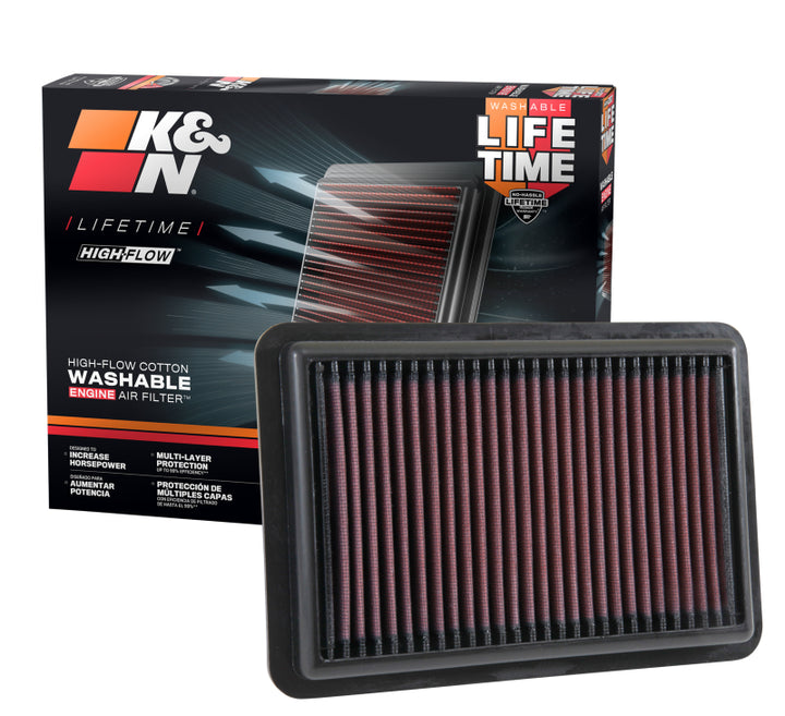 K&N 2017 Hyundai Elantra L4-20L F/I Replacement Drop In Air Filter - Bull Strap