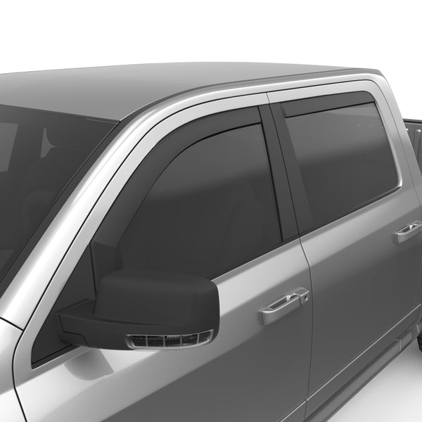 EGR 09-13 Dodge Ram 1500/2500/3500 Crew Cab In-Channel Window Visors - Set of 4 - Matte (572755) - Bull Strap