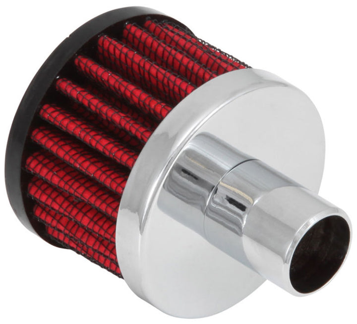 K&N Steel Base Crankcase Vent Filter .75in Vent OD x 2in OD x 1.5in Height - Bull Strap