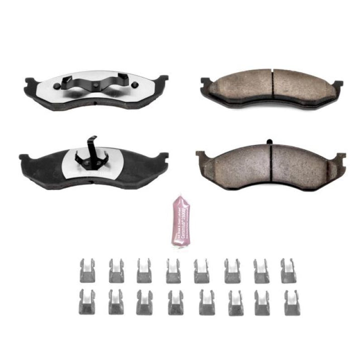 Power Stop 90-01 Jeep Cherokee Front Z36 Truck & Tow Brake Pads w/Hardware - Bull Strap