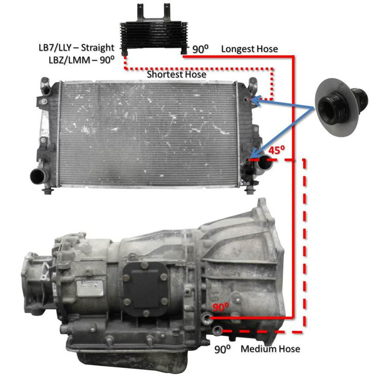 Fleece Performance 01-05 GM Duramax 6.6L LB7/LLY Allison Transmission Cooler Lines - Bull Strap