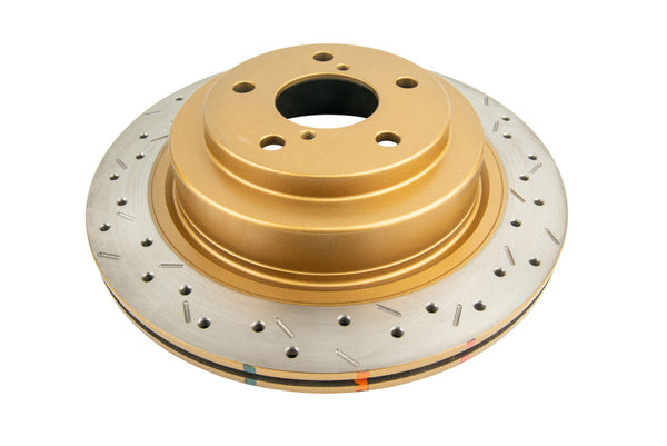 DBA 06-07 WRX / 05-08 LGT Rear Drilled & Slotted 4000 Series Rotor - Bull Strap