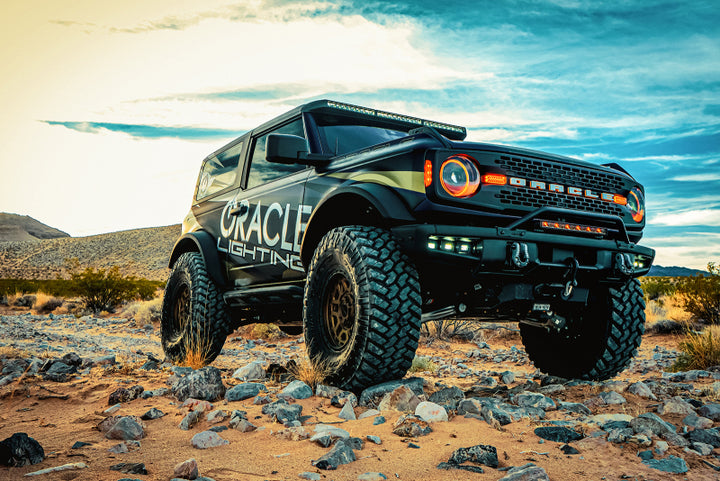 Oracle 2021+ Ford Bronco Oculus  Bi-LED Projector Headlights - Amber/White Switchback - Bull Strap