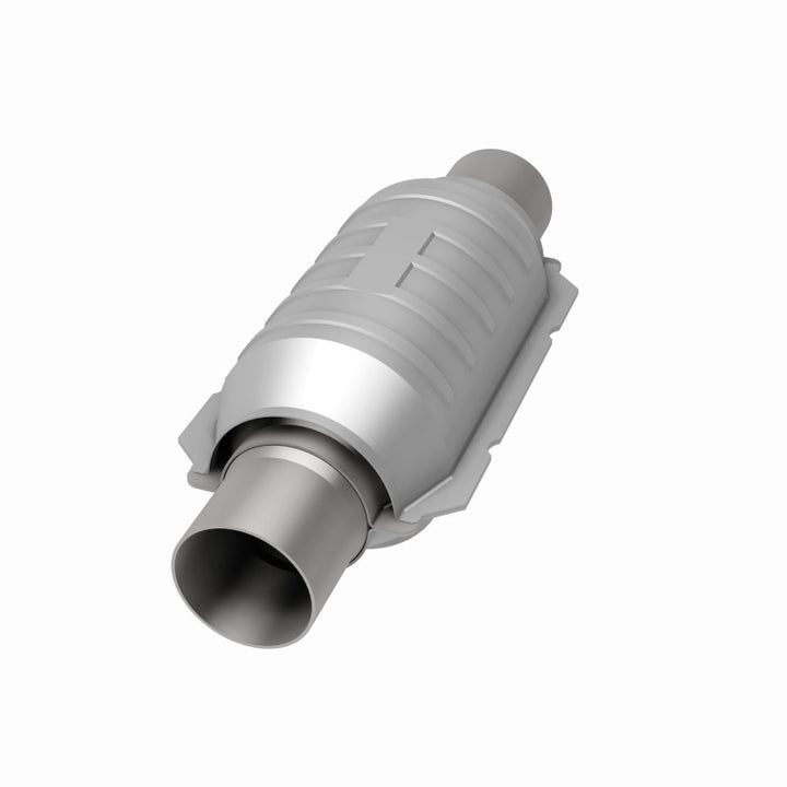 MagnaFlow Conv Univ 2in Inlet/Outlet Ctr/Ctr Round 9in Body L x 5.125in W x 13in Overall L 49 State - Bull Strap