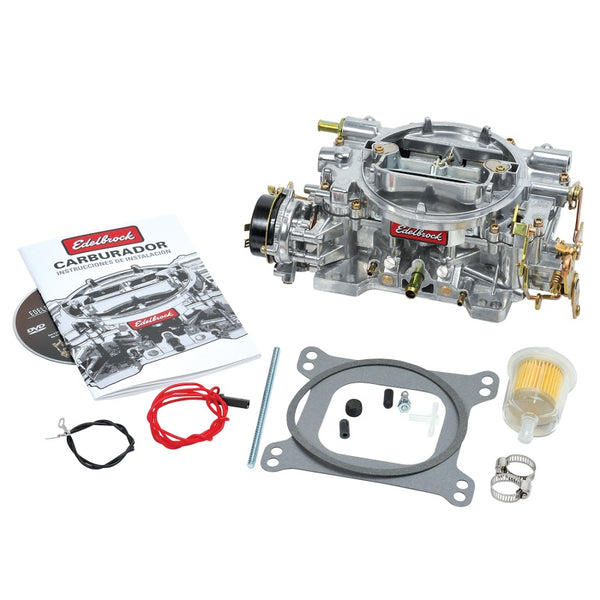 Edelbrock Carburetor Performer Series 4-Barrel 600 CFM Electric Choke Satin Finish - Bull Strap