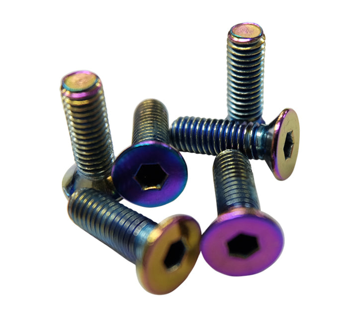 NRG Steering Wheel Screw Upgrade Kit (Conical) - Neochrome - Bull Strap