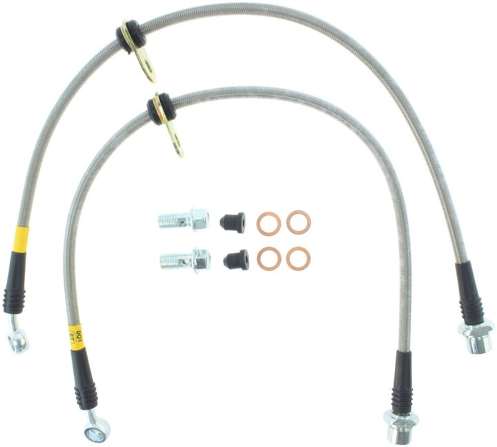 StopTech 97-01 Toyota Camry Stainless Steel Front Brake Lines - Bull Strap