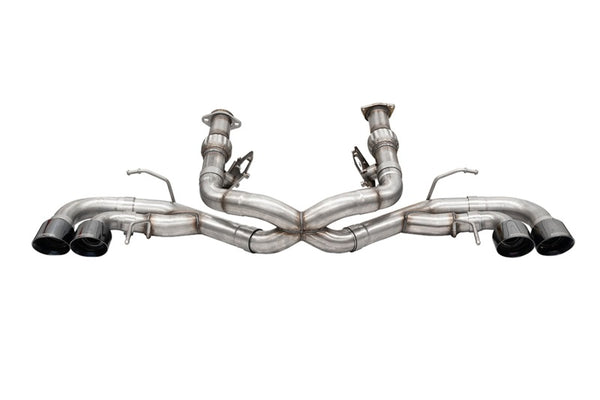 Corsa 2020-25 Corvette C8 3in Xtreme Cat-Back Exhaust 4.5in Black Quad Tips - Deletes stock AFMValve - Bull Strap