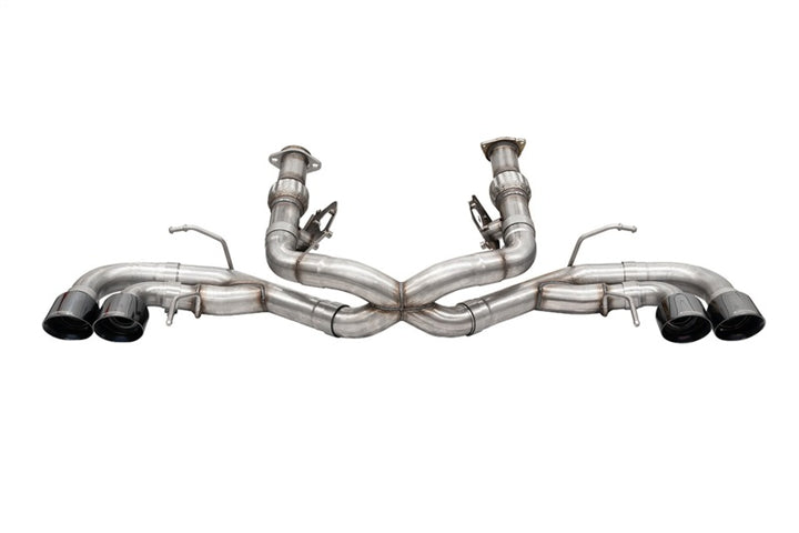 Corsa 2020-25 Corvette C8 3in Xtreme Cat-Back Exhaust 4.5in Black Quad Tips - Deletes stock AFMValve - Bull Strap