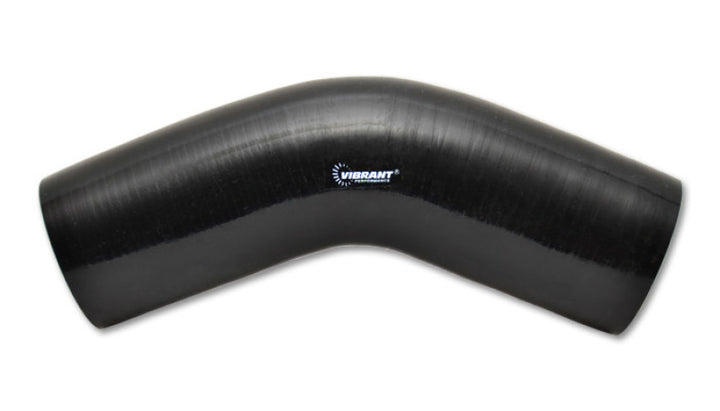 Vibrant 4 Ply Reinforced Silicone Elbow Connector - 4in I.D. - 45 deg. Elbow (BLACK) - Bull Strap