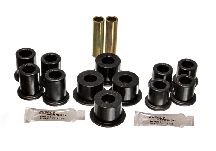 Energy Suspension 89-94 Toyota Pick Up 2WD (Exc T-100/Tundra) Black Rear Leaf Spring Bushing Set - Bull Strap