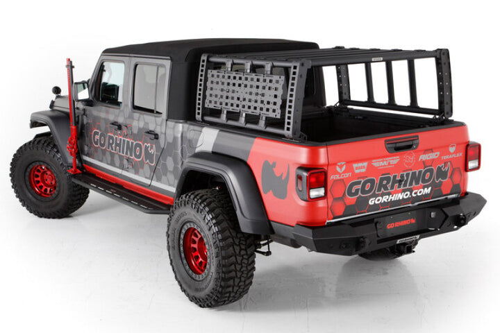 Go Rhino 19-21 Jeep Gladiator XRS Overland Xtreme Rack - Black - Bull Strap