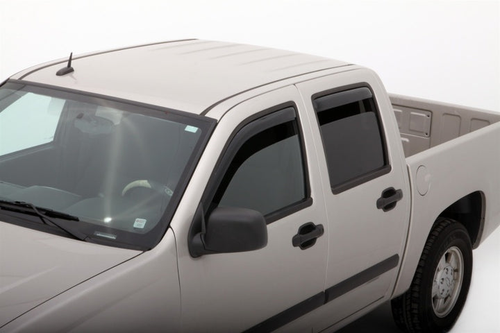 AVS 04-12 Chevy Colorado Crew Cab Ventvisor In-Channel Front & Rear Window Deflectors 4pc - Smoke - Bull Strap