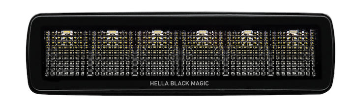 Hella Universal Black Magic 6 L.E.D. Mini Light Bar - Flood Beam - Bull Strap