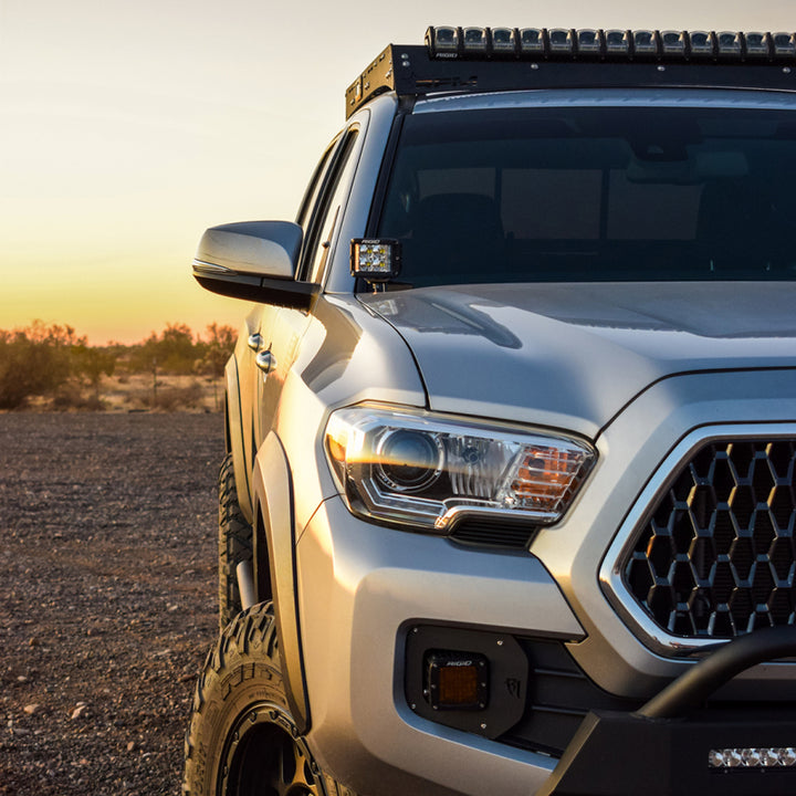 Rigid Industries 16-20 Toyota Tacoma A-Pillar Light Kit w/D-SS Flood - Bull Strap