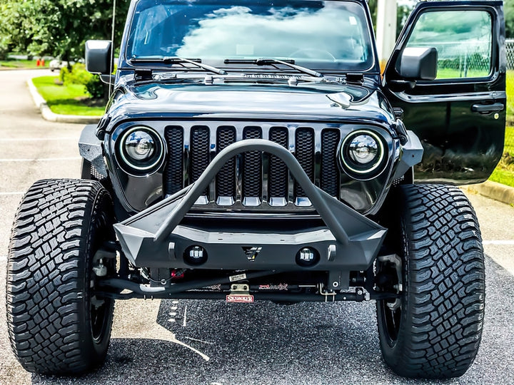 Oracle Oculus Bi-LED Projector Headlights for Jeep JL/Gladiator JT - Matte Blk - 5500K - Bull Strap