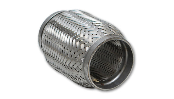 Vibrant SS Flex Coupling with Inner Braid Liner 1.5in inlet/outlet x 4in flex length - Bull Strap