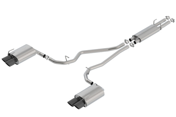Borla 2020 Ford Explorer ST 3.0L V6 2.25in S-type Exhaust - Black Chrome Tips - Bull Strap