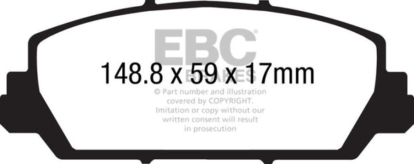 EBC 12+ Acura RDX 3.5 Redstuff Front Brake Pads - Bull Strap