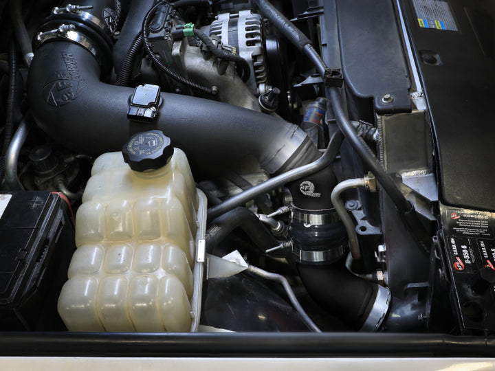 aFe 06-10 GM Diesel Trucks V8 6.6L BladeRunner Aluminum Hot & Cold Charge Pipe Kit - Black - Bull Strap