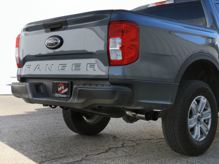aFe 2024+ Ford Ranger L4-2.3L (t) Vulcan Series 2.5in to 3in Cat-Back Exhaust w/ Black Tip - Bull Strap