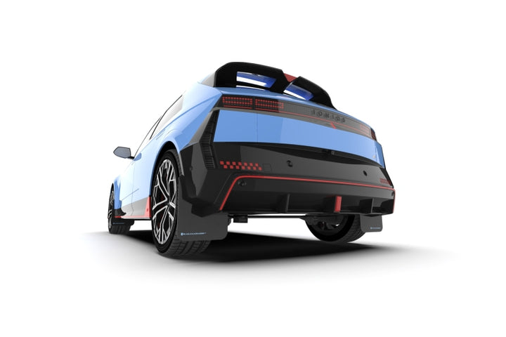 Rally Armor 2025 Hyundai Ioniq 5 N Black Mud Flap w/Light Blue Logo - Bull Strap