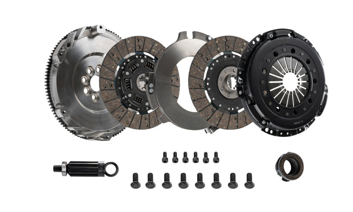 DKM Clutch BMW E34/E36/E39/E46/Z3 (6 Cyl) MS Twin Disc Clutch w/Steel Flywheel (660 ft/lbs Torque) - Bull Strap