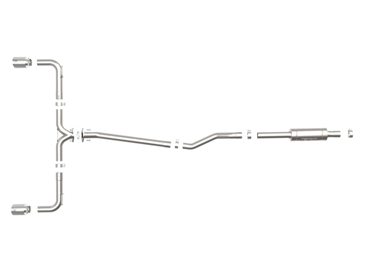 aFe Takeda 2-1/2in 304 SS Cat-Back Exhaust w/ Polished Tips 14-18 Mazda 3 L4 2.0L/2.5L - Bull Strap