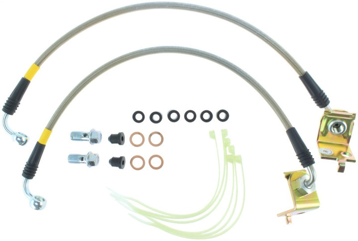StopTech 03-08 Dodge Viper Stainless Steel Front Brake Line Kit - Bull Strap