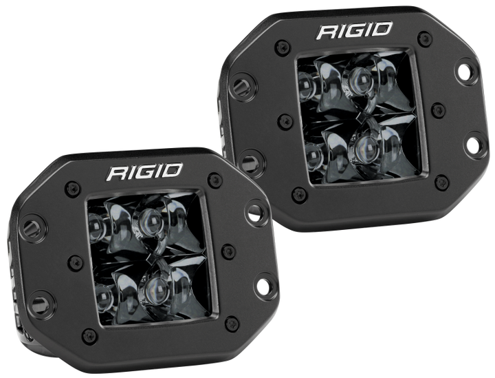 Rigid Industries D2 - Midnight Edition Flush Mount Spot Lights - Bull Strap