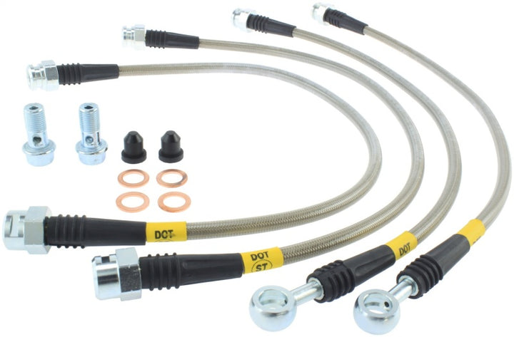 StopTech 08-17 Chevrolet Silverado 1500 Stainless Steel Rear Brake Lines - Bull Strap