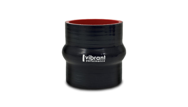 Vibrant 4 Ply Reinforced Silicone Hump Hose Connector - 3.5in I.D. x 3in long (BLACK) - Bull Strap