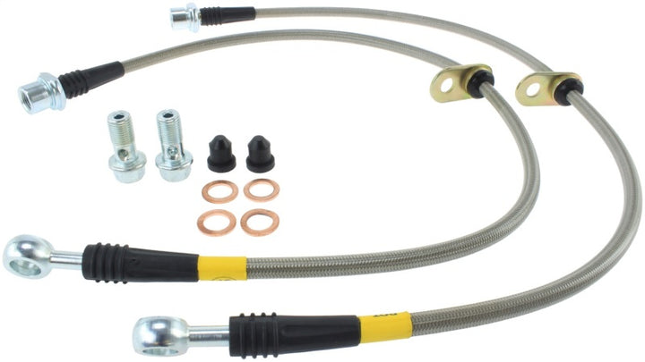 StopTech 02-12 Toyota Camry Coupe/Sedan / 04-08 Solara Rear Stainless Steel Brake Lines - Bull Strap