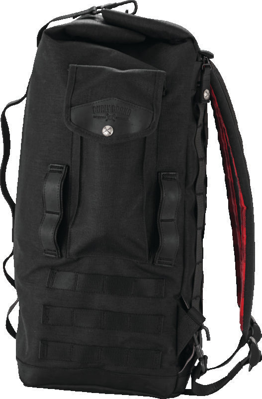 Burly Brand Voyager Sissy Bar Backpack - Black - Bull Strap