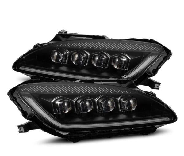 AlphaRex 99-09 Honda S2000 NOVA-Series Projector LED Headlights - Black - Bull Strap