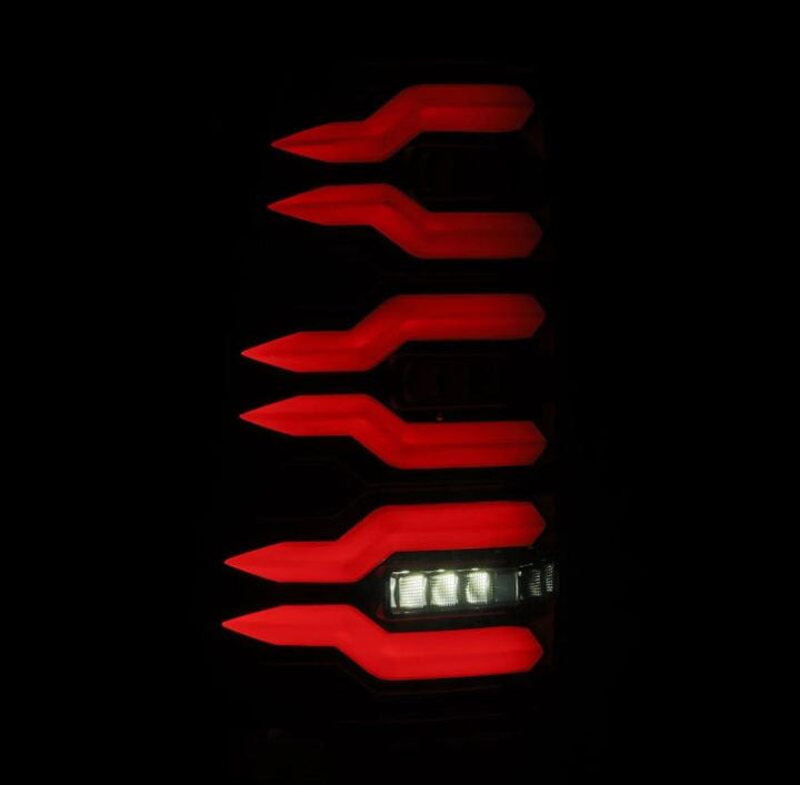 AlphaRex 99-06 Chevrolet Silverado Sierra LUXX-Series LED Tail Lights Alpha-Black - Bull Strap