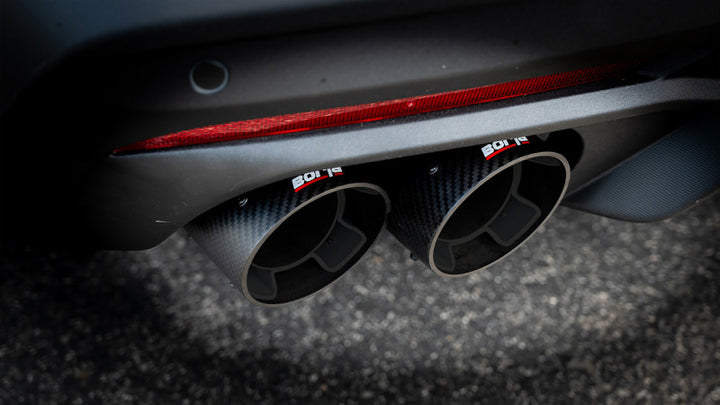 Borla 2024 Ford Mustang GT 5.0L V8 w/ Active Exhaust S-Type Cat-Back Exhaust System - Carbon Fiber - Bull Strap