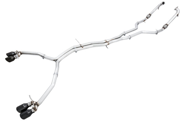 AWE Tuning Audi B9 S5 Coupe 3.0T Track Edition Exhaust - Diamond Black Tips (102mm) - Bull Strap